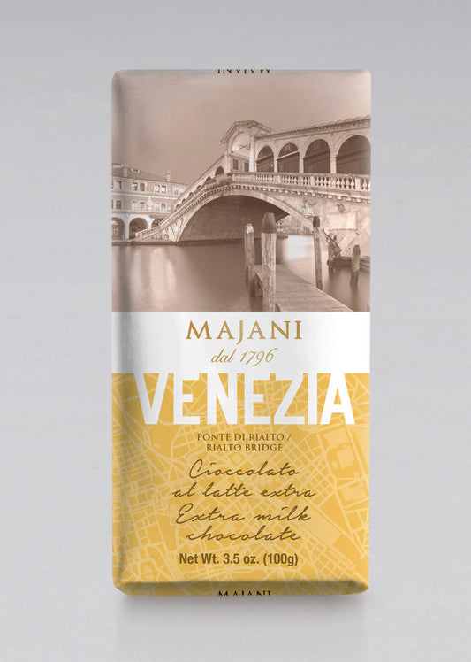 NEW! Venezia Milk Chocolate Bar by Majani, 3.5 oz (100 g), 32/CS *0575/19*