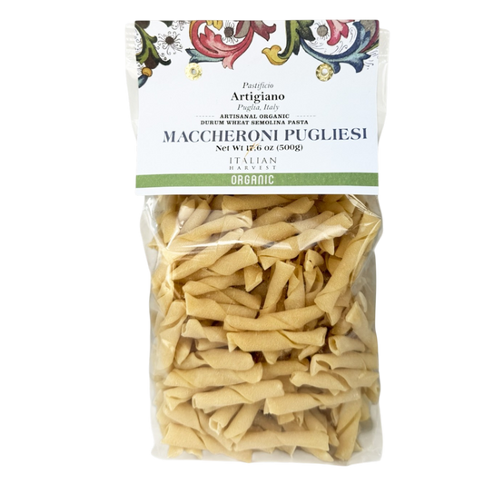 NOW UNDER "ITALIAN HARVEST" BRAND *NEW CASE PACK, PACKAGING & UPC* Maccheroni Pugliesi by Marella: Organic, 1.1 lb, 12/CS
