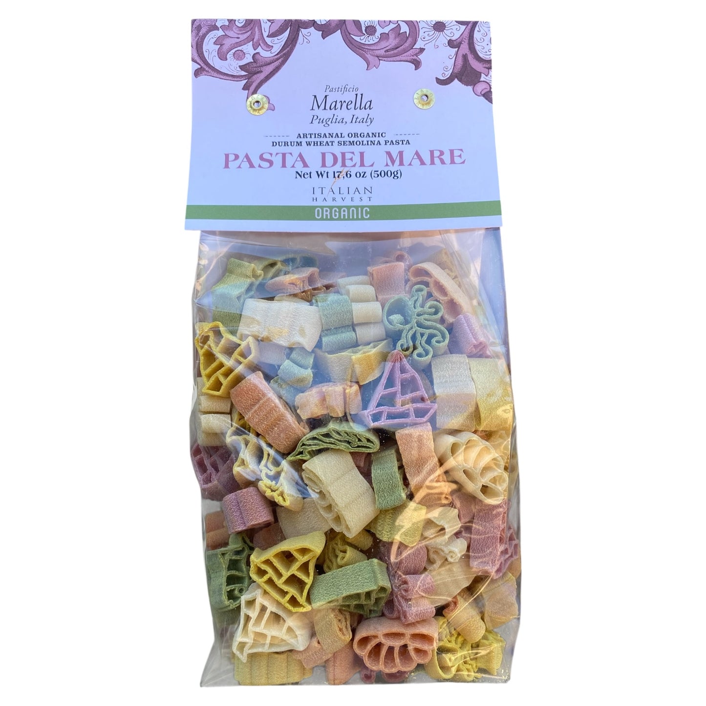 *NEW PACKAGING* Pasta del Mare Sea Theme by Marella: Organic, 1.1 lb, 12/CS