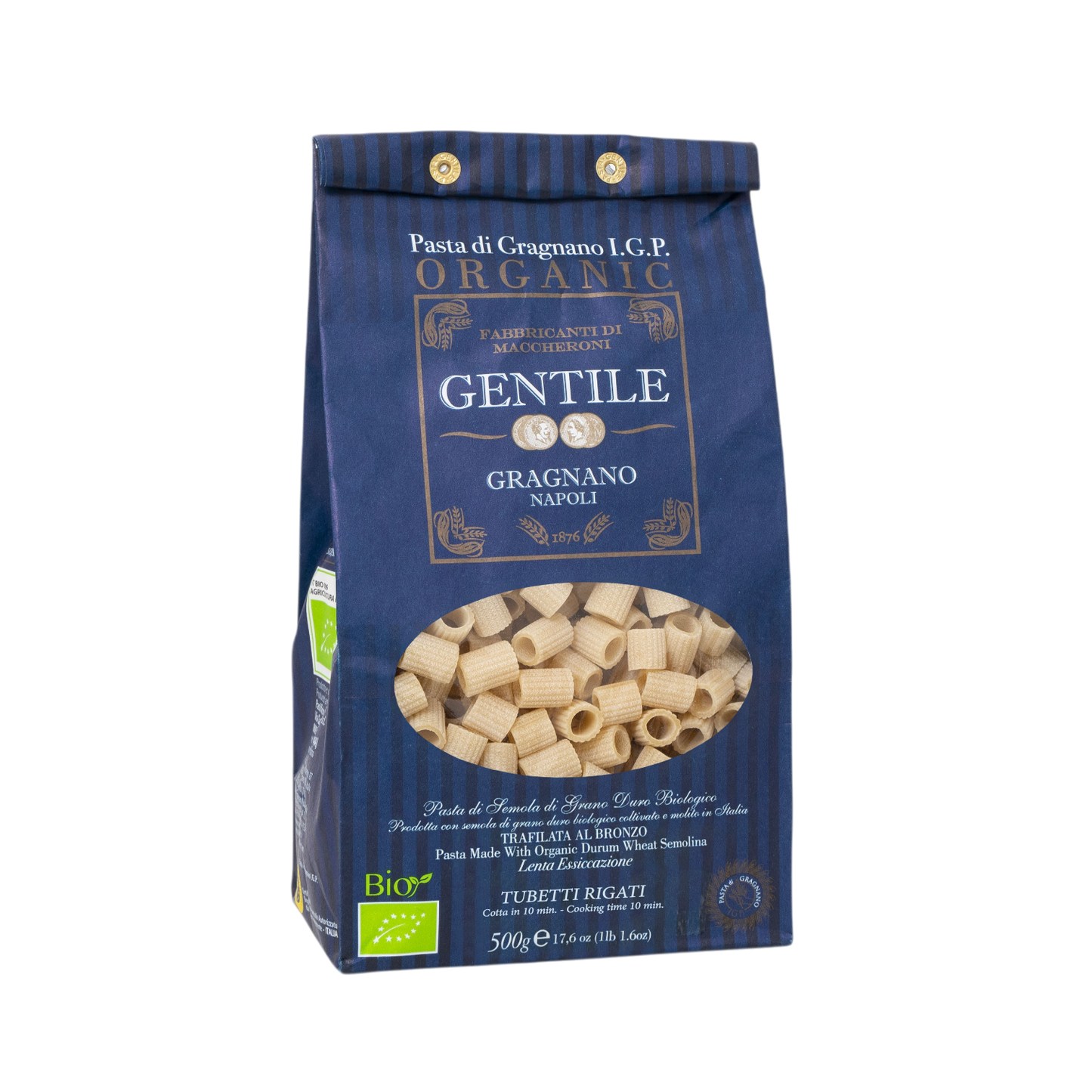 Tubetti Rigati by Gentile: Organic, 1.1 lb, 12/CS