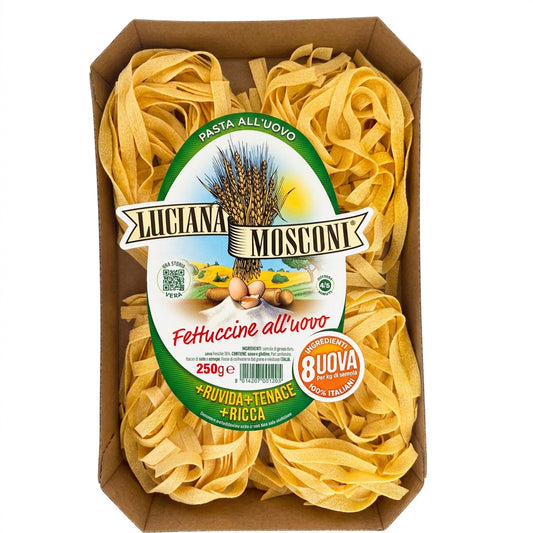 NEW! Fettuccine Nest, Egg Pasta by Luciana Mosconi, 8.8 oz, 12/CS