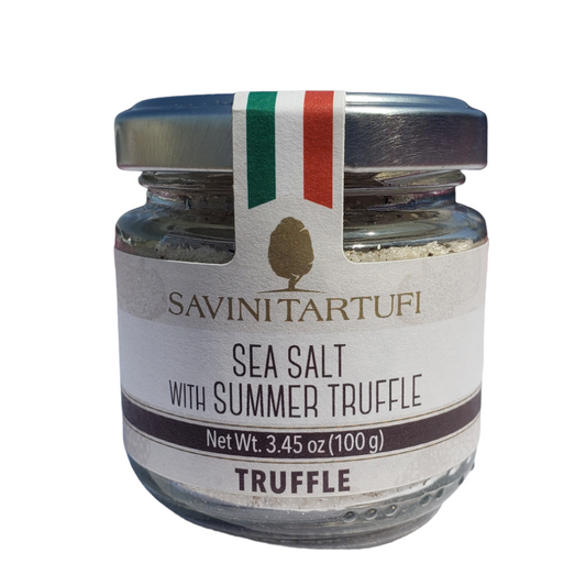 *SPECIAL* (BEST BY 04/03/26) "Sale al Tartufo" Sea Salt with Summer Truffle by Savini Tartufi:  3.45 oz, 6/CS