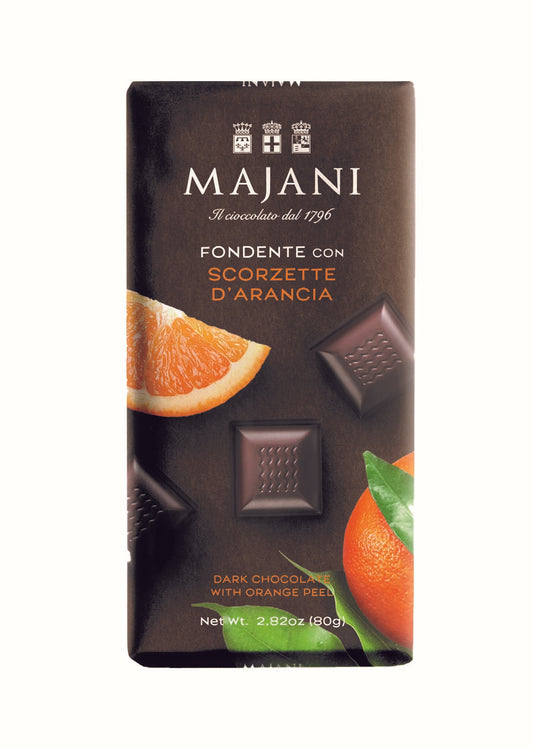 NEW! Dark Chocolate Bar with Orange Peel by Majani, 3.5 oz (100 g), 16/CS *2542*
