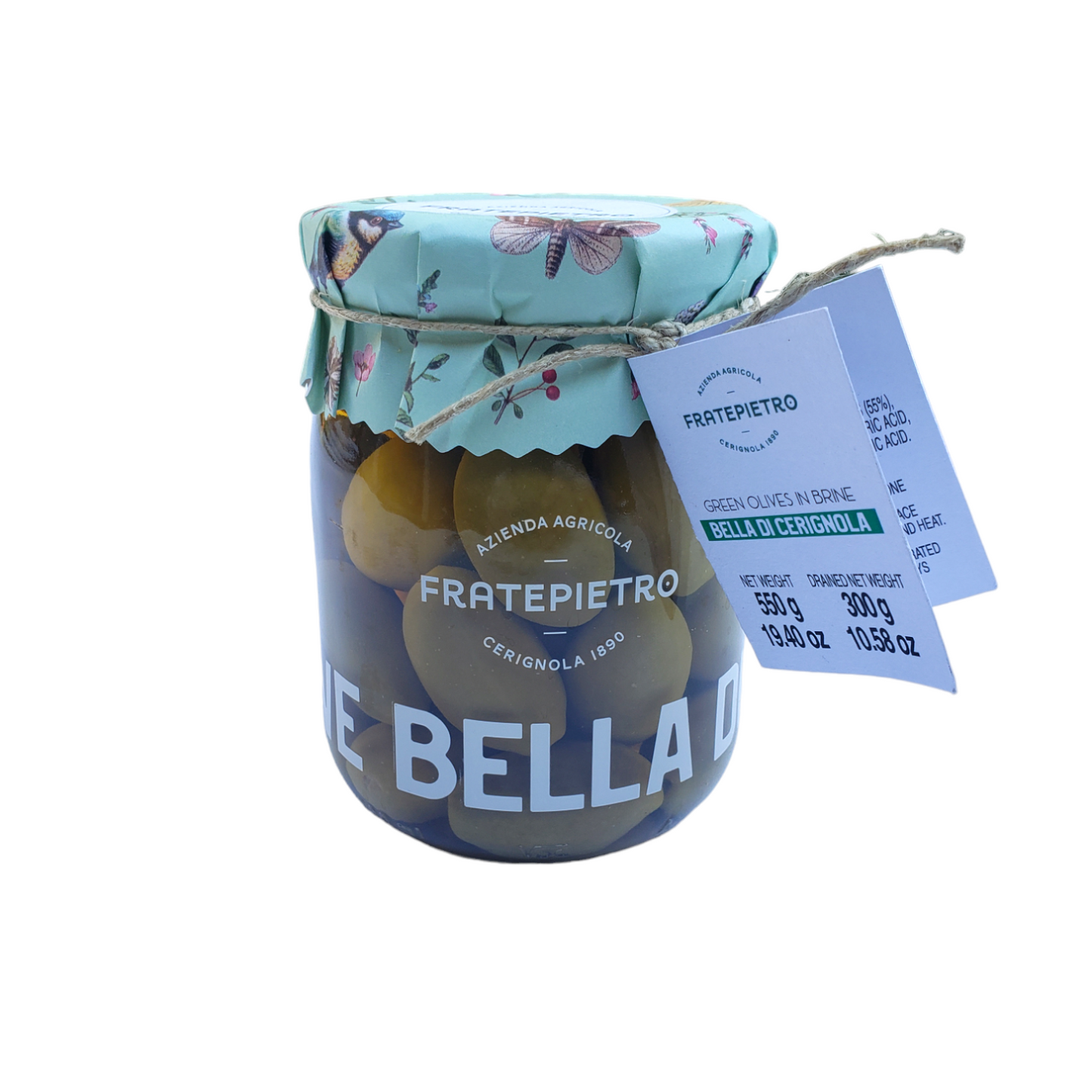 Bella Cerignola Olives in Brine in Amphora Jar by Fratepietro, 11.64 oz, 12/CS