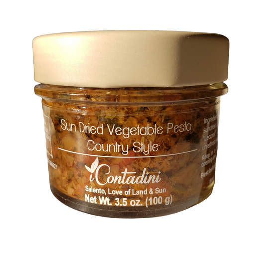 *SPECIAL* (BEST BY 05/09/27) Sundried Vegetable Pesto: Country Style "Battuto alla Contadina" by iContadini, 3.5 oz, 6/CS