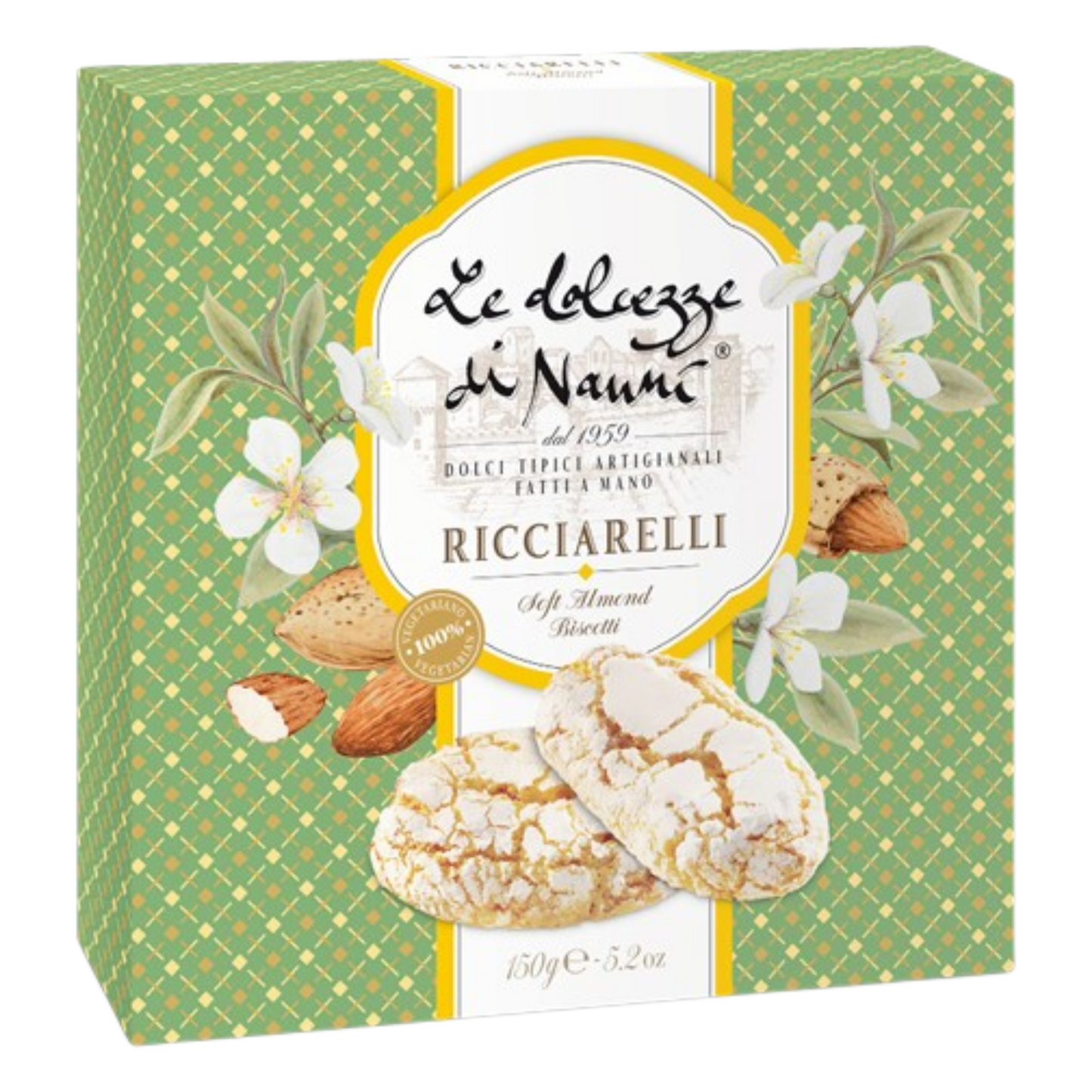 *WHOLESALE PRE-ORDER ONLY* 'Ricciarelli' Soft Almond Cookies in Gift Box by Nanni: Tuscany, 5.2 OZ, 8/CS *303*