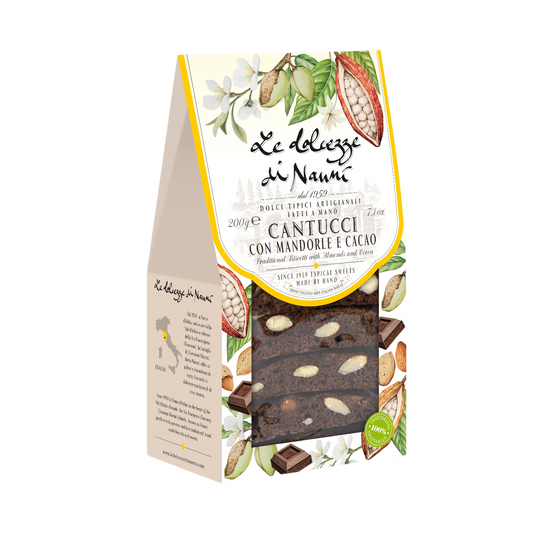 NEW! Almonds & Cocoa Cantucci in Gift Box by Nanni: Tuscany, 7.1 oz, 8/CS *282*