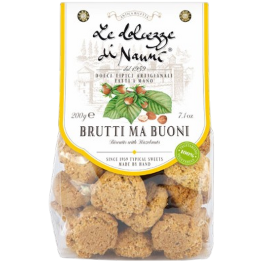 *WHOLESALE PRE-ORDER ONLY* 'Brutti Ma Buoni' Hazelnut Biscuits by Nanni: Tuscany, 7.1 oz, 8/CS *606*