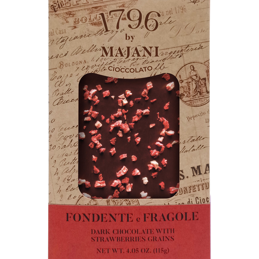 *WHOLESALE PREORDER ONLY* "Le Golose" 1796 Dark Chocolate Bar with Strawberries by Majani, 4.05 OZ, 12/CS *3167*