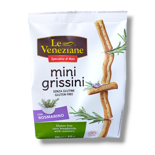 Rosemary Mini-Grissini Breadsticks (Gluten-Free) by Le Veneziane, 8.8 oz (250g) 8/CS