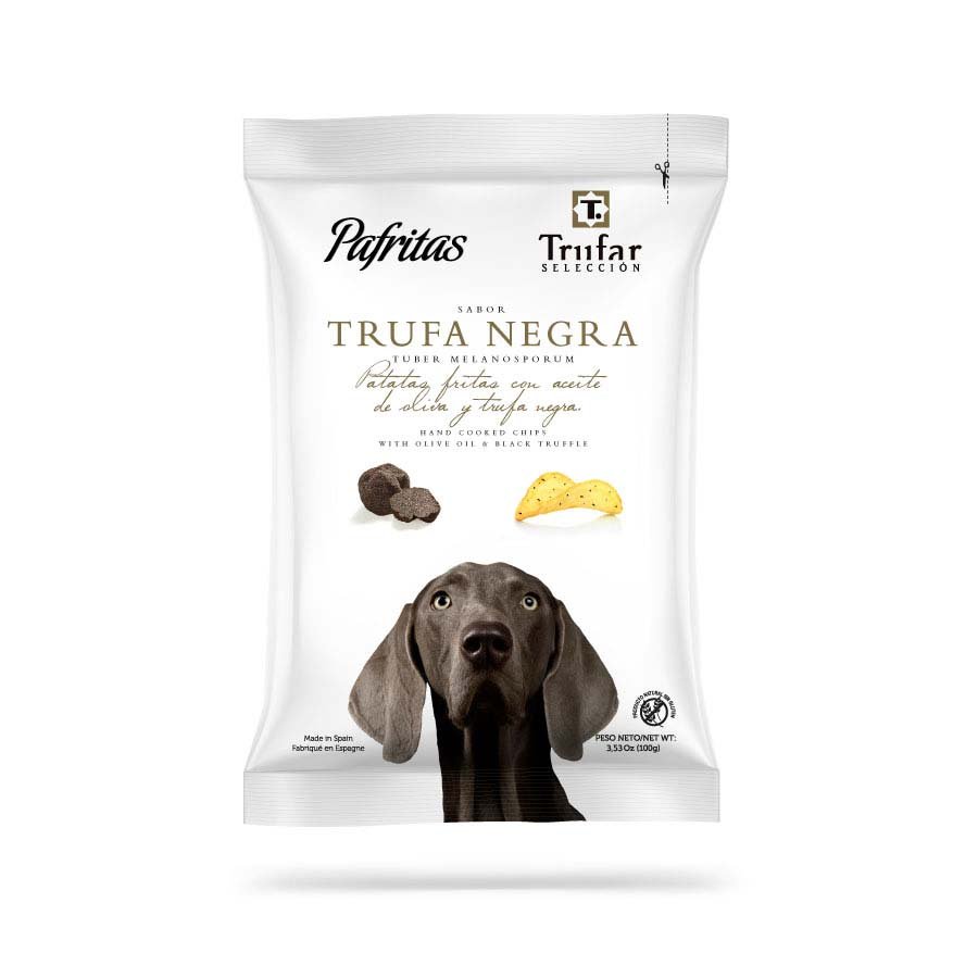 *SPECIAL* (BEST BY JUNE 13) NEW CASE PACK! Potato Chips with Black Truffle (Product of Spain) by Pafritas, 3.5 oz. (100g), 12/CS