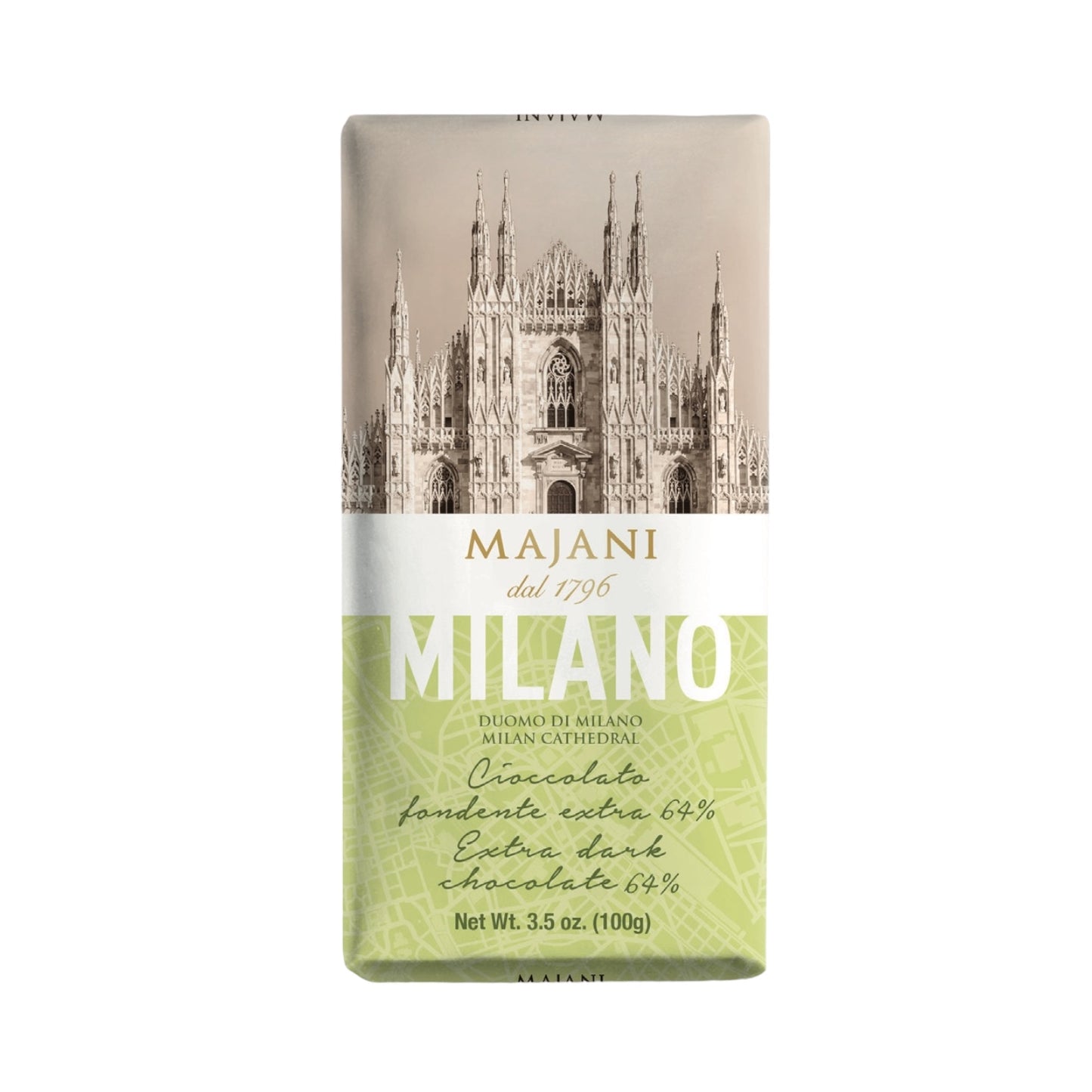 Milano Dark (64%) Chocolate Bar by Majani, 3.5 oz (100 g), 32/CS *0571*