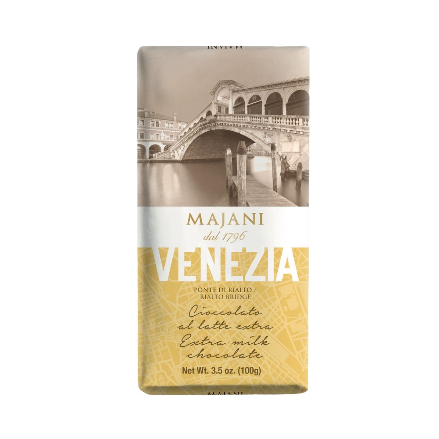 **OUT OF STOCK** Venezia Milk Chocolate Bar by Majani, 3.5 oz (100 g), 32/CS *0575* *ETA APRIL 28*