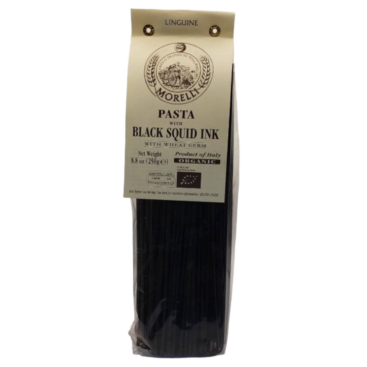 Linguine with Black Squid Ink by Morelli: Organic, 8.8 oz, 12/CS