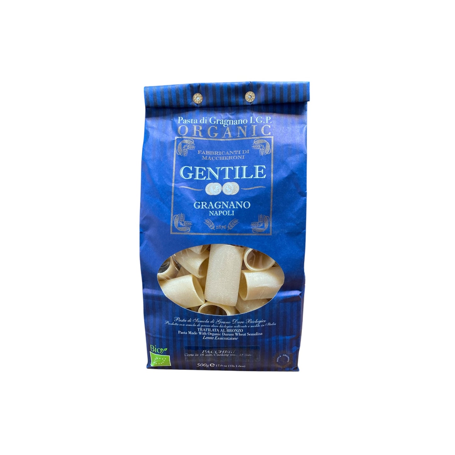 *NEW PACKAGING* Paccheri by Gentile: Organic, 1.1 lb, 12/CS
