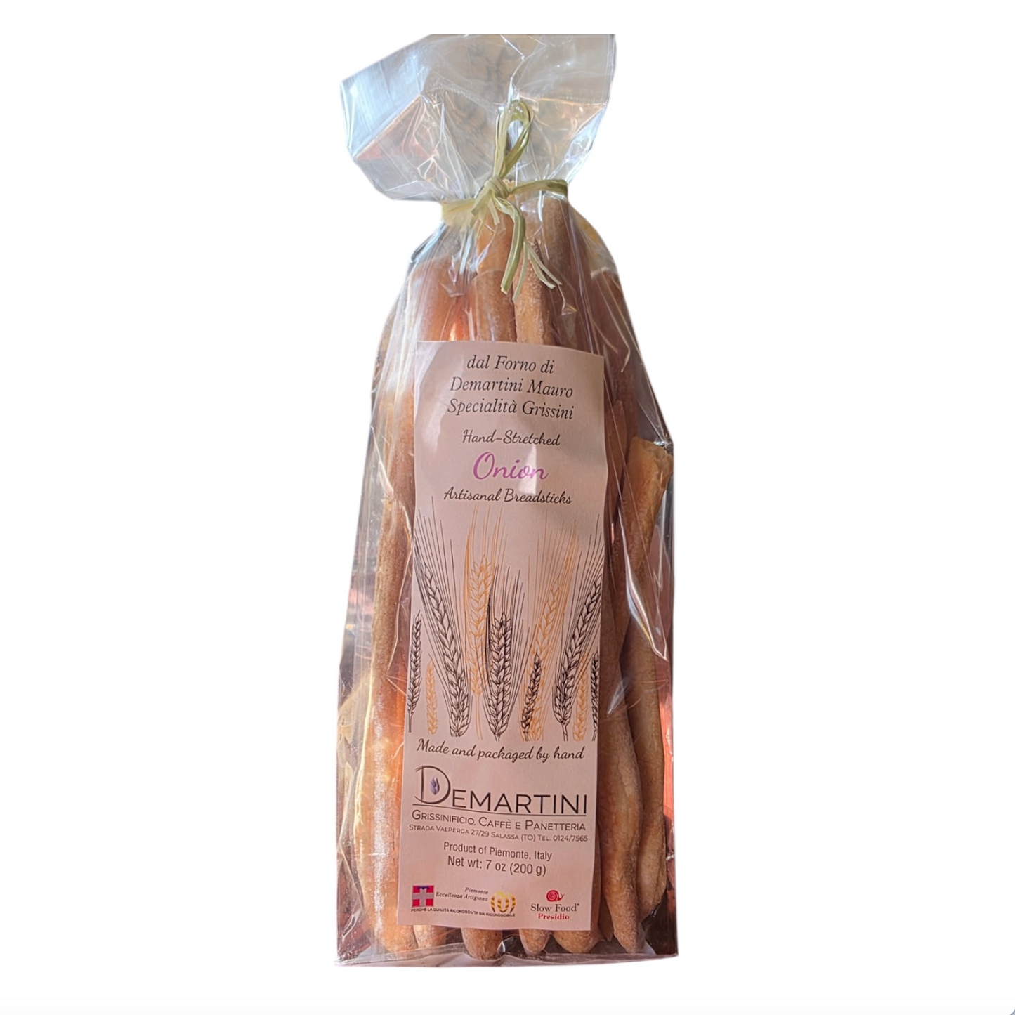 NEW! Onion Grissini Handmade Breadsticks by Demartini, 7.5 oz., 15/CS *FRAGILE WHEN SHIPPING*