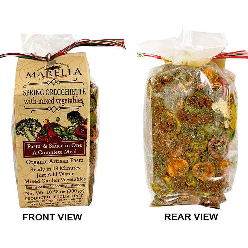 *SPECIAL* (BEST BY 10/29/24) Orecchiette Multicolored with Garden Vegetables - Pasta & Sauce In One: Organic by Marella, 10.58, 12/CS