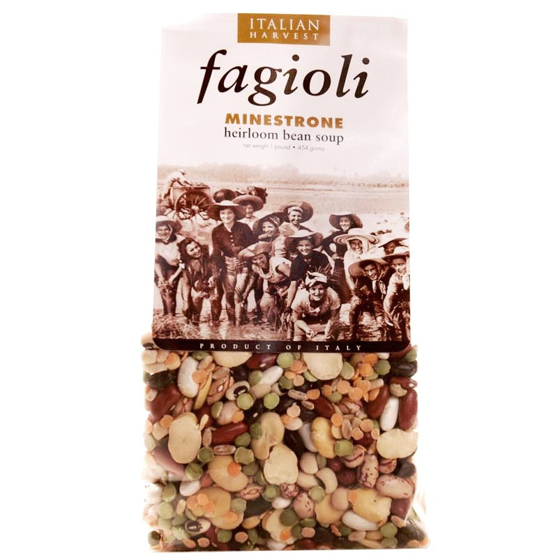 *SPECIAL* (ARRIVED IN MARCH 2025) Minestrone Heirloom Bean Soup Mix with Farro by Riso Carena, 1 lb, 12/CS