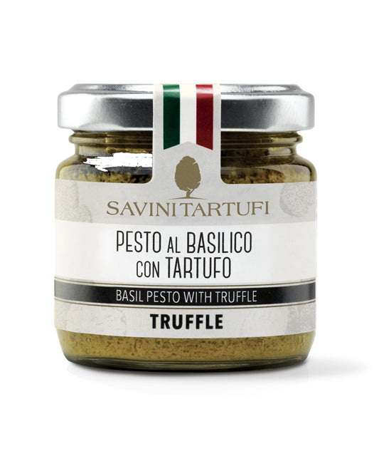 *SPECIAL* (BEST BY 05/18/26) "Pesto al Basilico con Tartufo" Basil Pesto with Truffle by Savini Tartufi:  6.35 oz, 6/CS