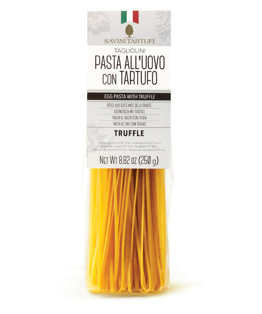 "Pasta All'Uovo con Tartufo" Tagliolini Egg Pasta with Truffle by Savini Tartufi:  8.82 oz, 16/CS