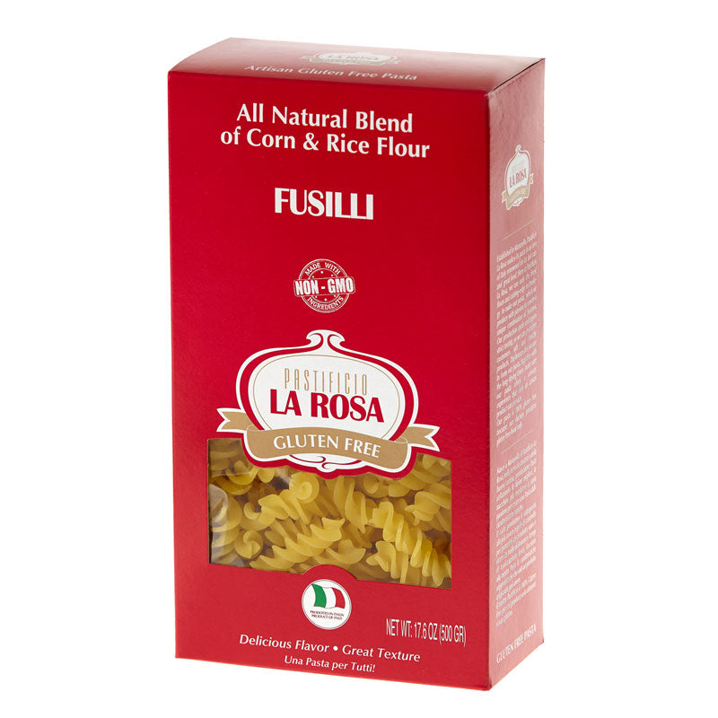 **OUT OF STOCK** Fusilli Gluten Free Corn & Rice Pasta By La Rosa, 1.1 lb, 10/CS *ETA PENDING*