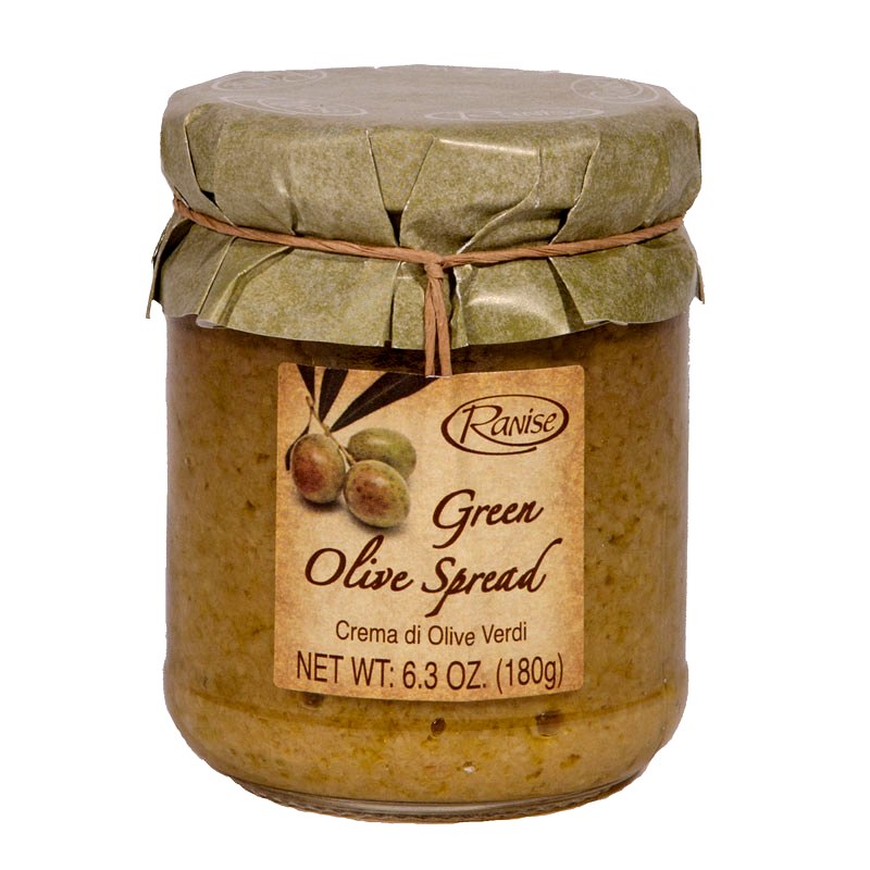 *SPECIAL* (BEST BY 05/30/26) Green Olive Spread "Crema di Olive Verdi" by Ranise, 6.3 oz, 12/CS