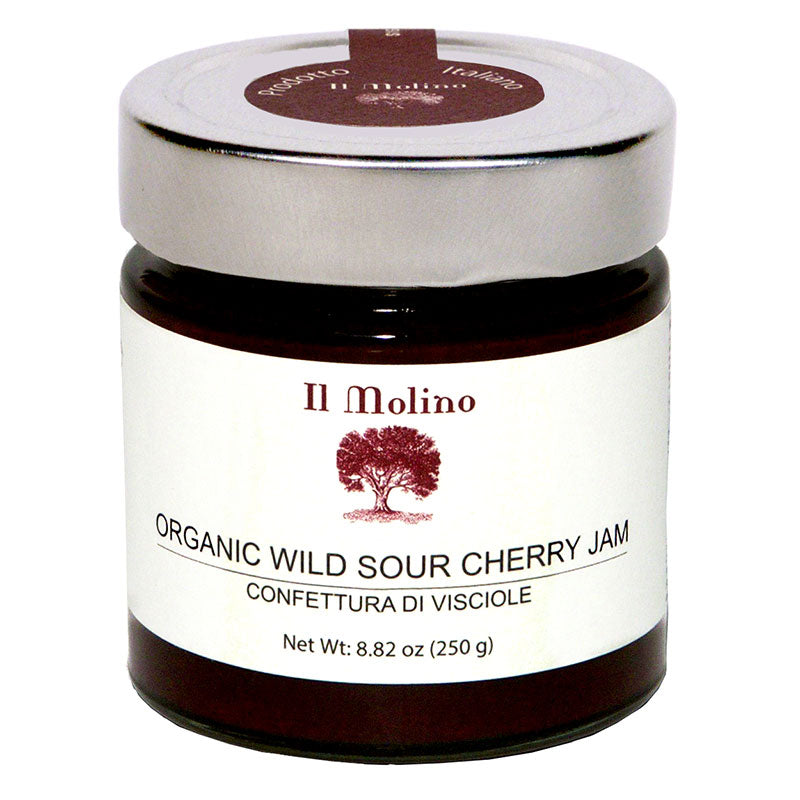 **OUT OF STOCK**NO CROP THIS YEAR* HOPEFULLY BACK IN 2026* Wild Sour Cherry Jam (Visciole): Organic by Il Molino, 8.8 oz, 6/CS *ETA PENDING*