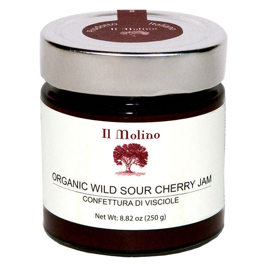 **OUT OF STOCK** (NO CROP THIS YEAR- HOPEFULLY BACK IN 2026) Wild Sour Cherry Jam (Visciole): Organic by Il Molino, 8.8 oz, 6/CS *ETA PENDING*