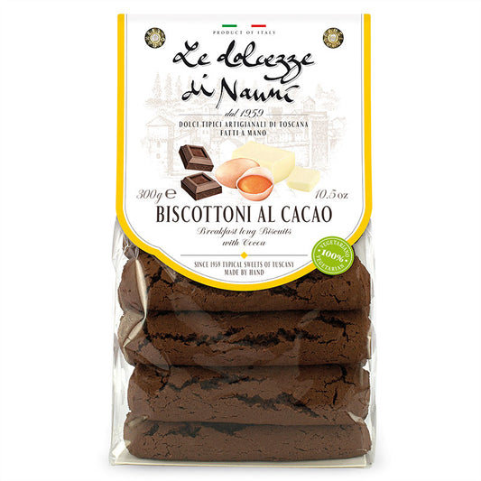 Cocoa Biscottoni - Crunchy Long Biscuits by Nanni, 10.5 oz, 8/CS