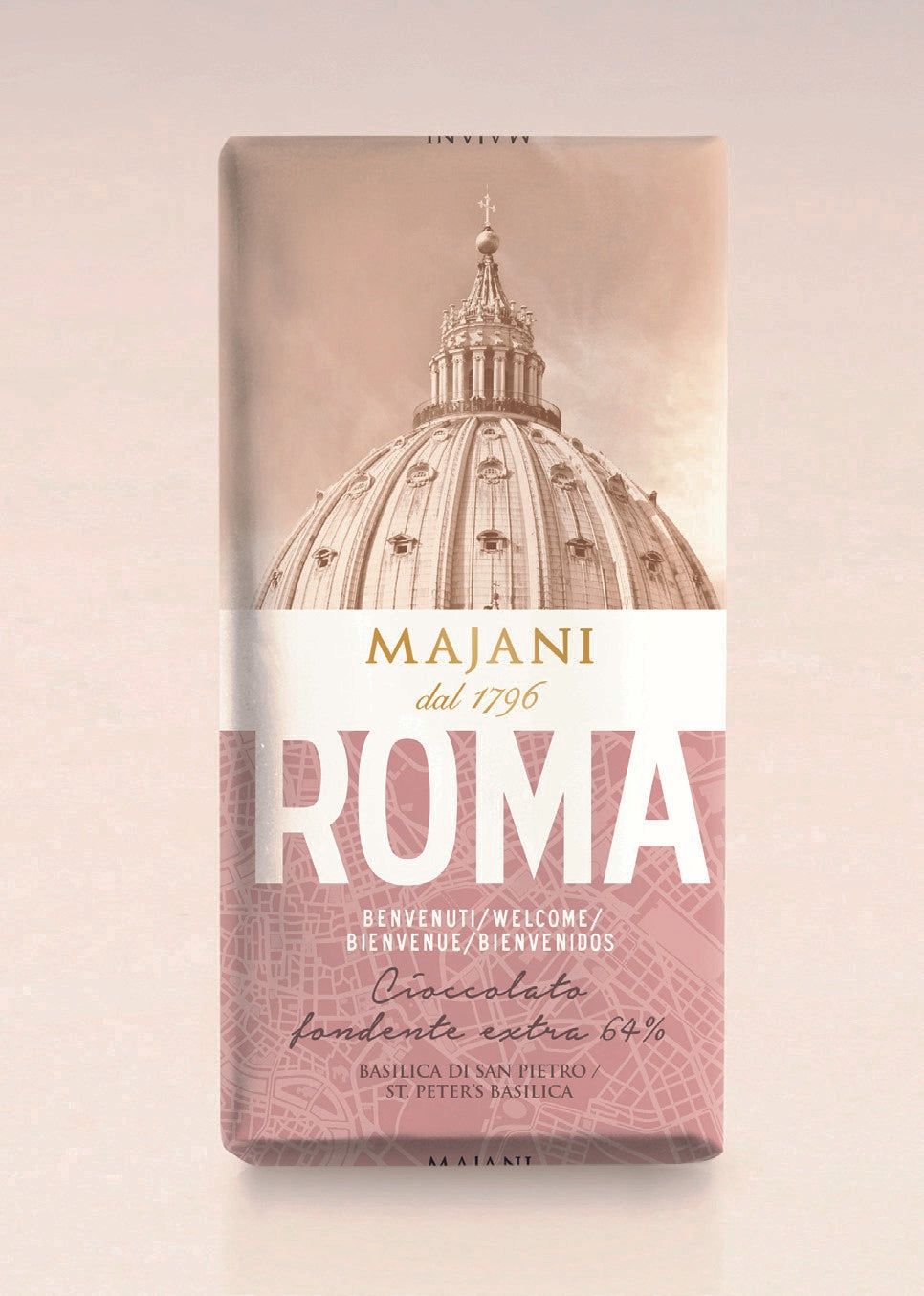 PRE-ORDER ONLY: Roma Dark (64%) Chocolate Bar by Majani, 3.5 oz (100 g), 32/CS *0576/19*