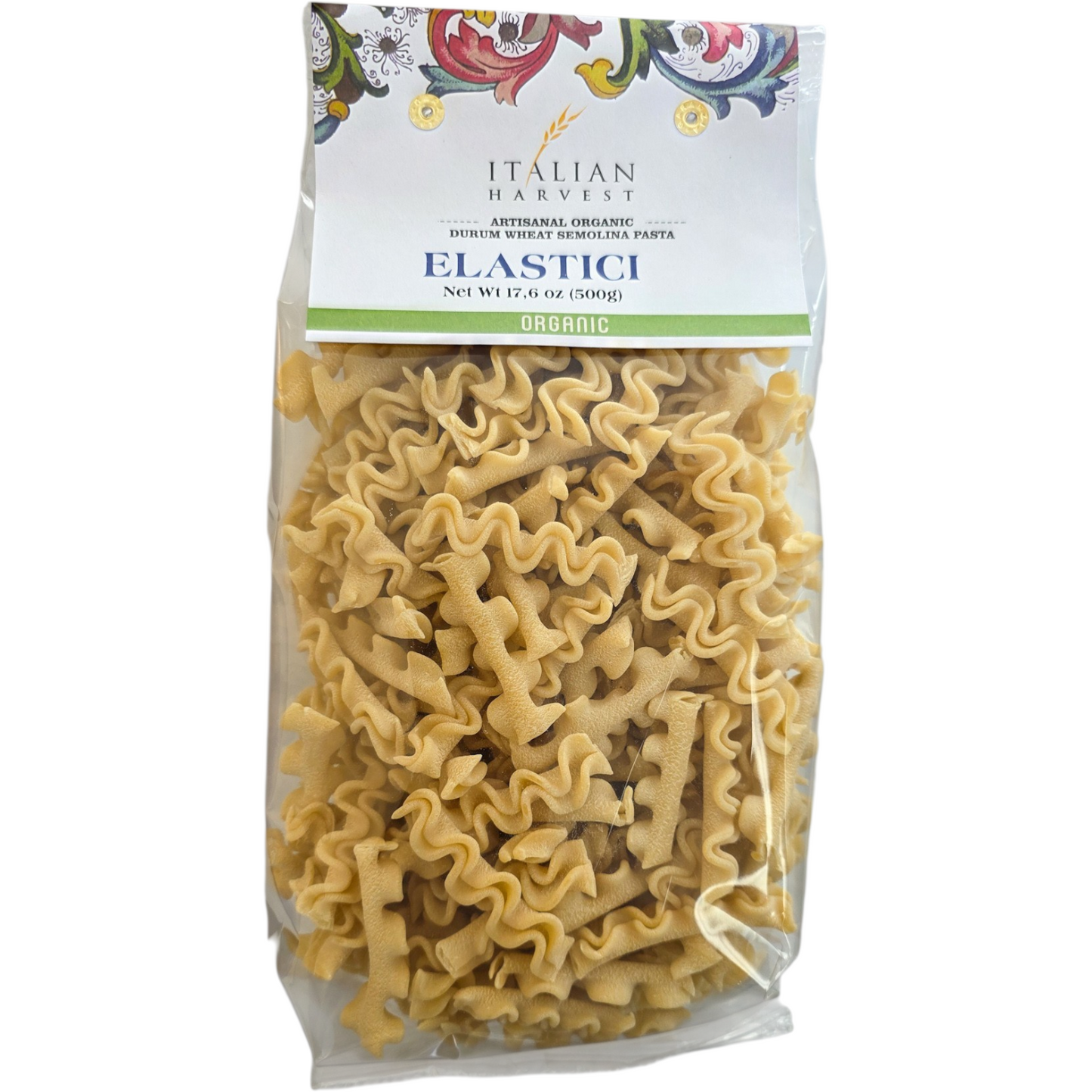 NOW UNDER "ITALIAN HARVEST" BRAND *NEW CASE PACK, PACKAGING & UPC* Elastici by Marella: Organic, 1.1 lb, 12/CS