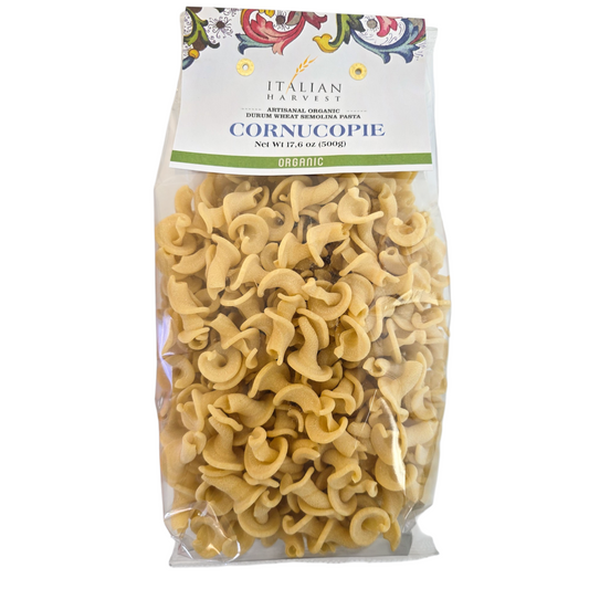 NOW UNDER "ITALIAN HARVEST" BRAND *NEW PACKAGING & UPC* Cornucopie by Marella: Organic, 1.1 lb, 12/CS