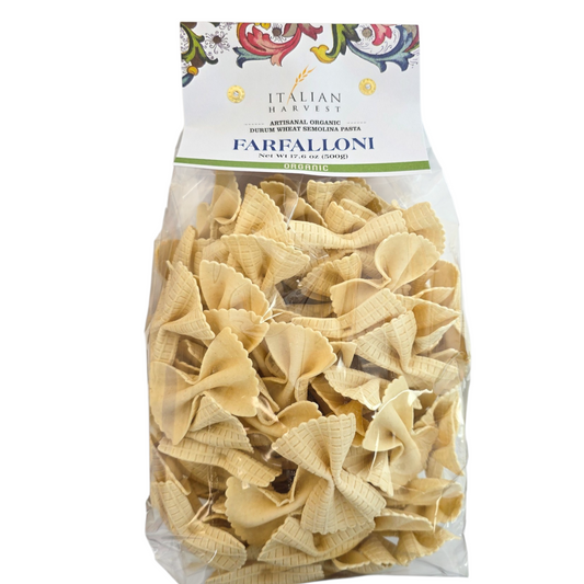 NOW UNDER "ITALIAN HARVEST" BRAND Farfalloni Large Handmade Bowties by Marella: Organic, 1.1 lb, 9/CS