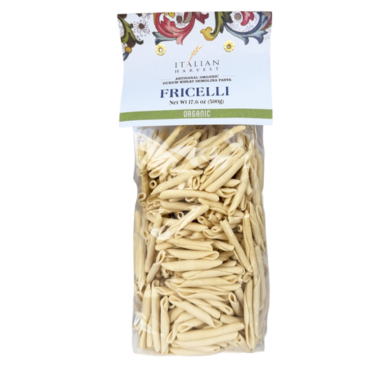 NOW UNDER "ITALIAN HARVEST" BRAND *NEW PACKAGING & UPC* Fricelli by Marella, Handmade: Organic, 1.1 lb, 12/CS