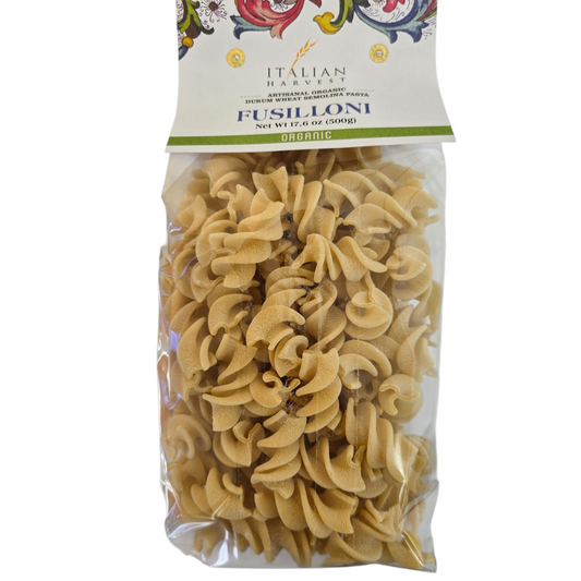 NOW UNDER "ITALIAN HARVEST" BRAND *NEW PACKAGING & UPC* Fusilloni by Marella: Organic, 1.1 lb, 10/CS