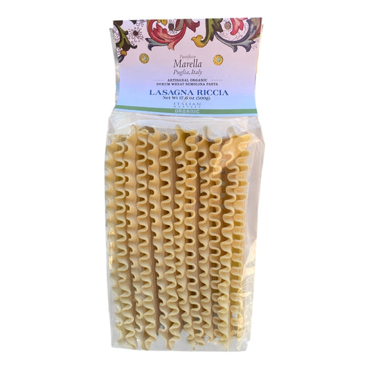 *NEW PACKAGING* Lasagna Riccia (Curly Lasagna) by Marella: Organic, 1.1 lb, 8/CS