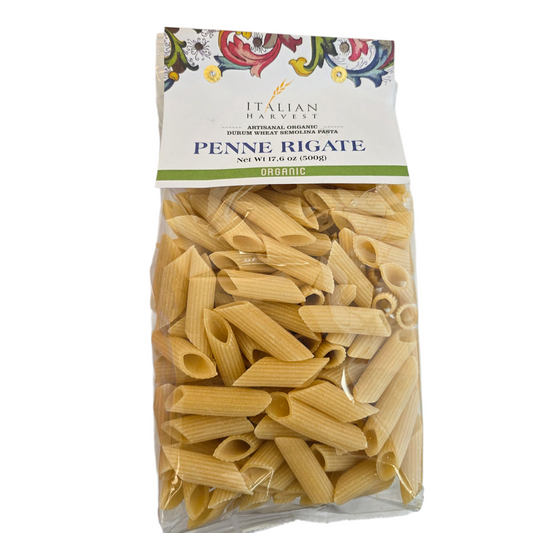 NOW UNDER "ITALIAN HARVEST" BRAND Penne Rigate by Marella: Organic, 1.1 lb, 12/CS