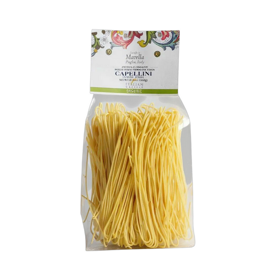 *NEW PACKAGING* Spaghettini/Capellini (Angel Hair) by Marella: Organic, 1.1 lb, 12/CS