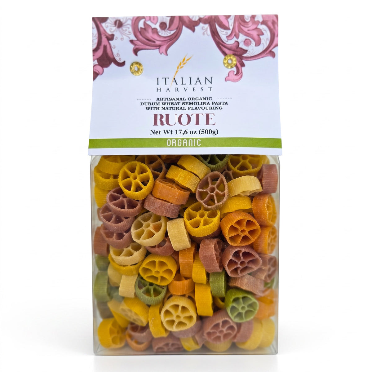 Ruote, Multicolor, by Italian Harvest, Organic, 1.1 lb (500 g), 12/CS