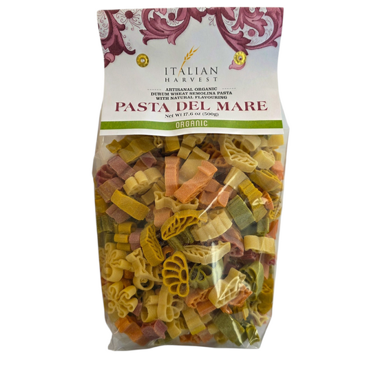 NOW UNDER "ITALIAN HARVEST" BRAND Pasta del Mare Sea Theme by Marella: Organic, 1.1 lb, 12/CS