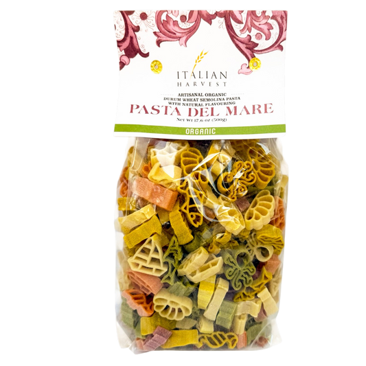 NOW UNDER "ITALIAN HARVEST" BRAND *NEW PACKAGING & UPC* Pasta del Mare Sea Theme by Marella: Organic, 1.1 lb, 12/CS
