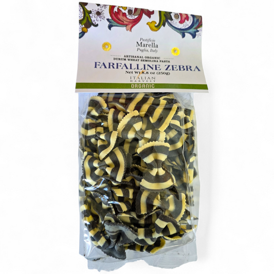*NEW PACKAGING & UPC* Farfalline Zebra Black & White Bowties by Marella: Organic, 8.8 oz, 18/CS