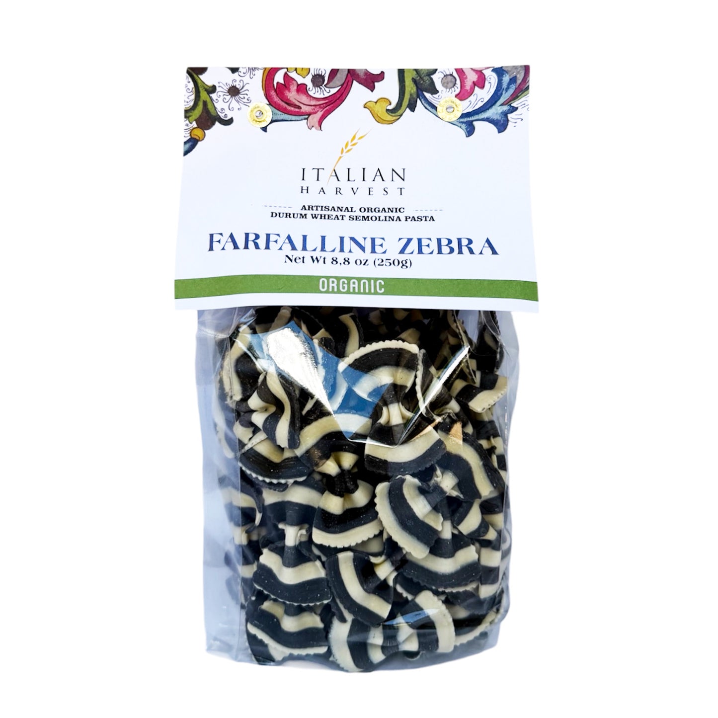 *NEW PACKAGING & UPC* Farfalline Zebra Black & White Bowties by Marella: Organic, 8.8 oz, 18/CS
