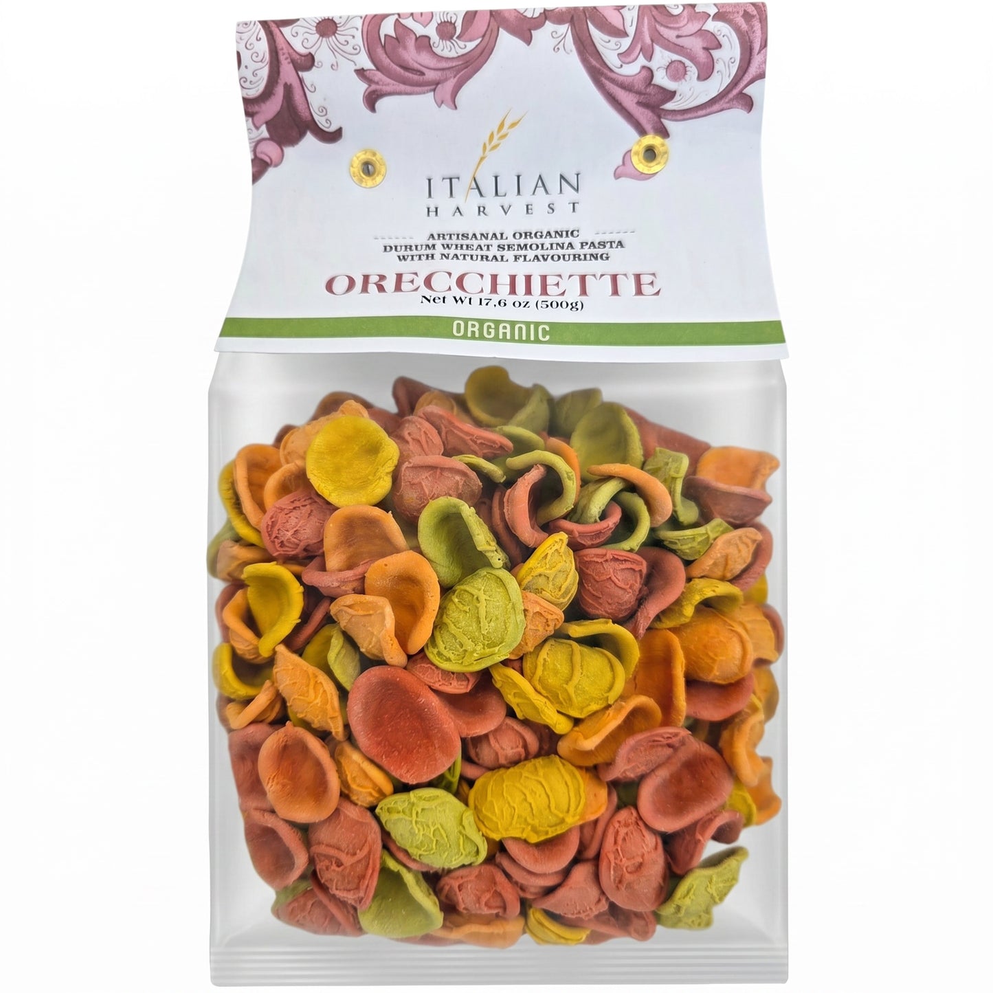 *NEW CASE PACK, PACKAGING & UPC* Orecchiette Multicolored Little Handmade Ears by Marella: Organic, 1.1 lb, 12/CS