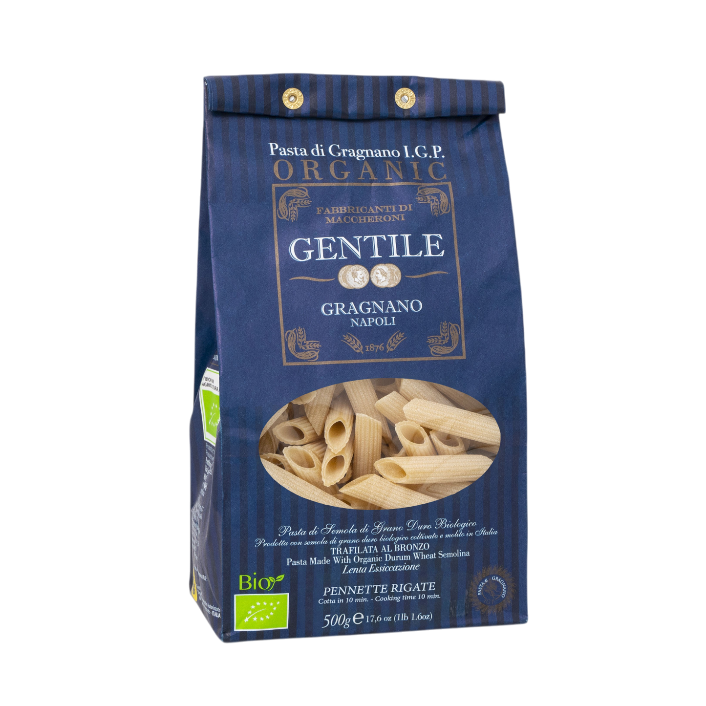 Pennette Rigate (Small Penne) by Gentile: Organic, 1.1 lb, 12/CS*