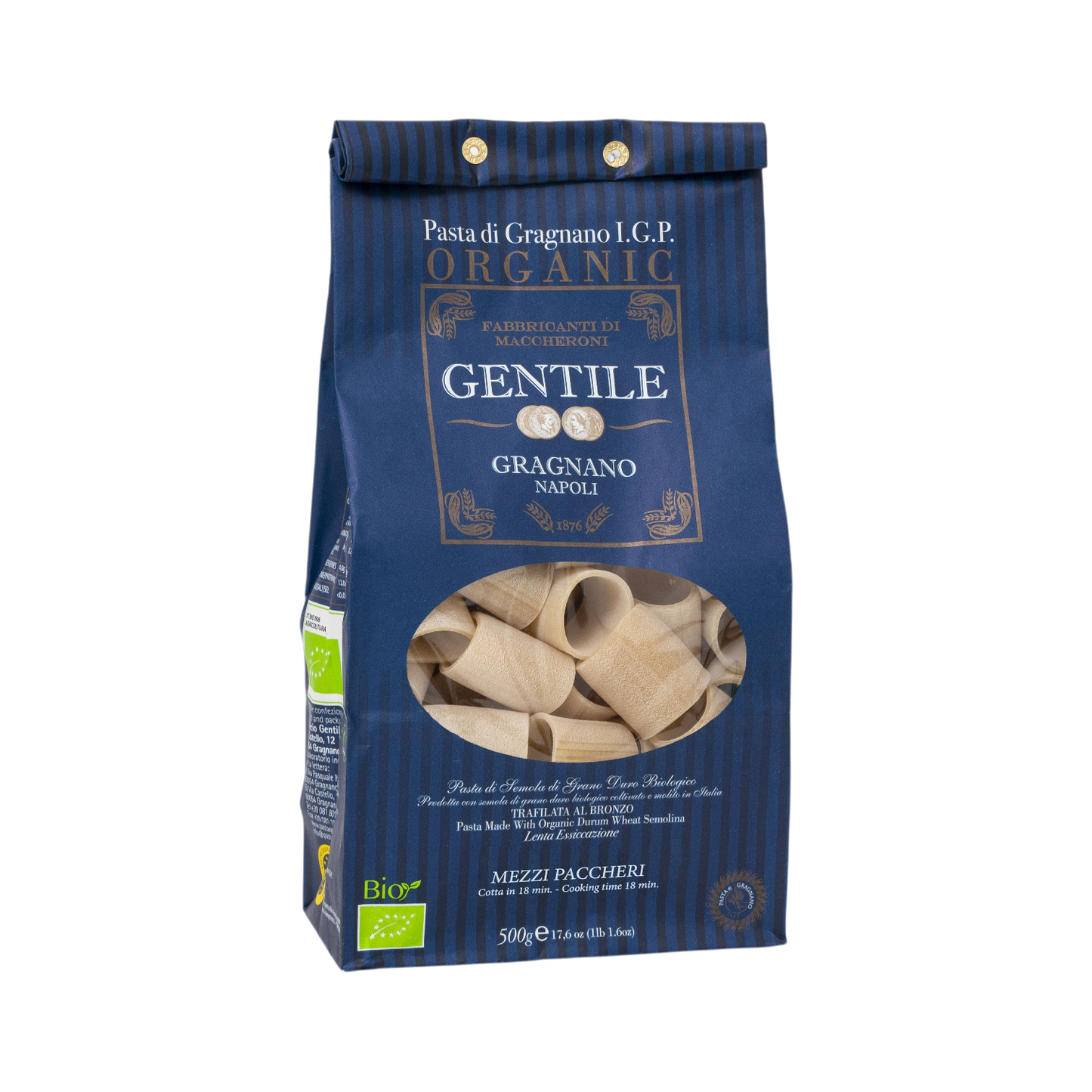 Mezzi Paccheri by Gentile: Organic, 1.1 lb, 12/CS