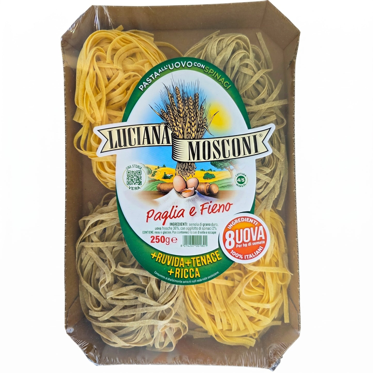 Tagliatelle Paglia & Fieno Nest, Egg Pasta, by Luciana Mosconi, 8.8 oz, 12/CS