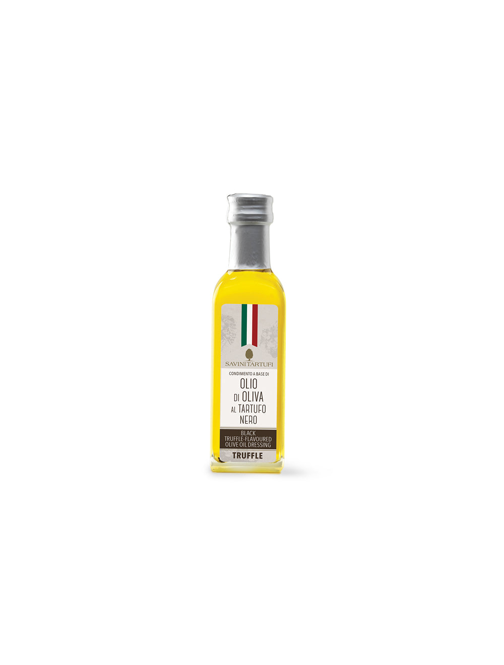 SPECIAL - NEW! "Olio di Oliva al Tartufo Nero" Olive Oil with Black Truffle flavor by Savini Tartufi, 8.45 oz, 6/CS