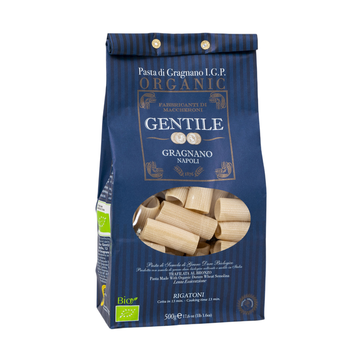 Rigatoni by Gentile: Organic, 1.1 lb, 12/CS