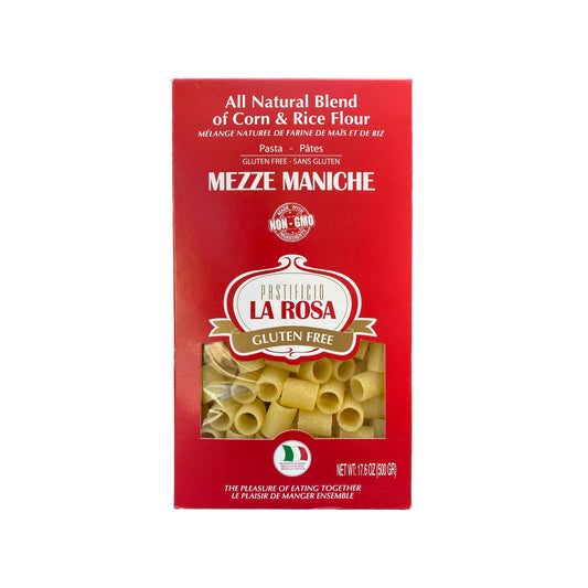 NEW! Mezze Maniche Gluten-Free Corn & Rice Pasta by La Rosa, 8.8 oz (10/CS)